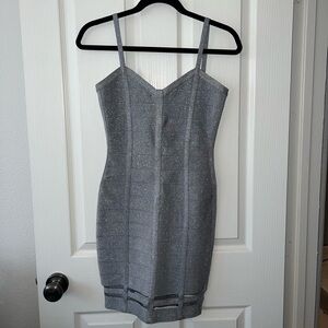 Silver shimmery cocktail dress